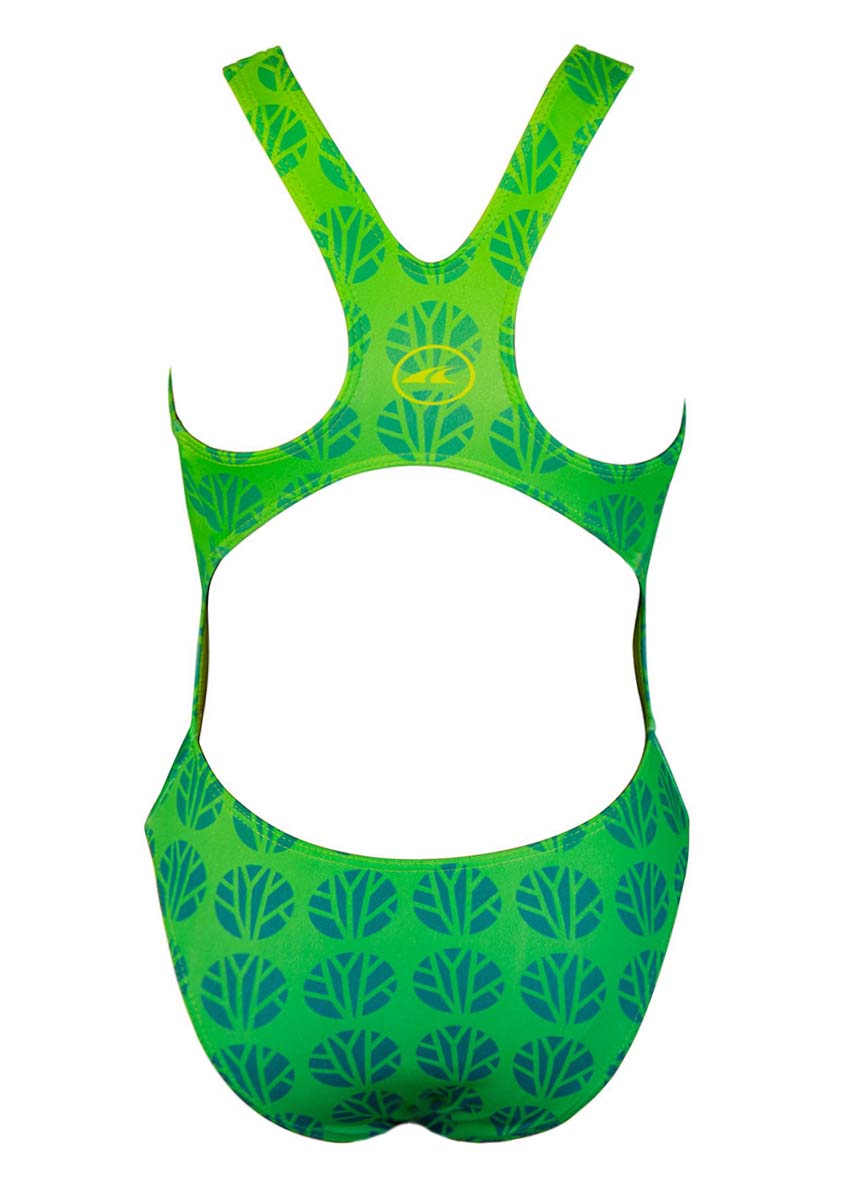 Akron Girl's Element Earth Swimsuit - Green