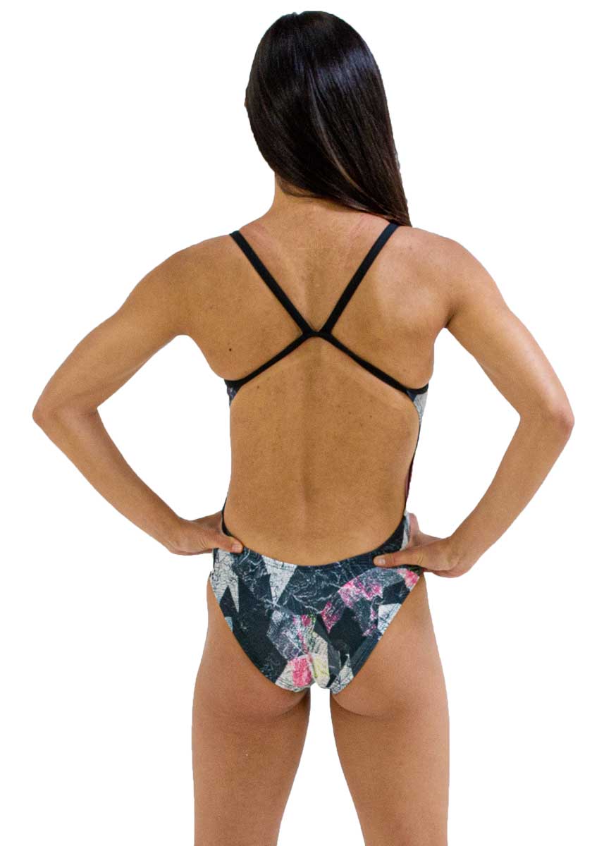 FINIS Womens Rotto Openback Swimsuit - Granite