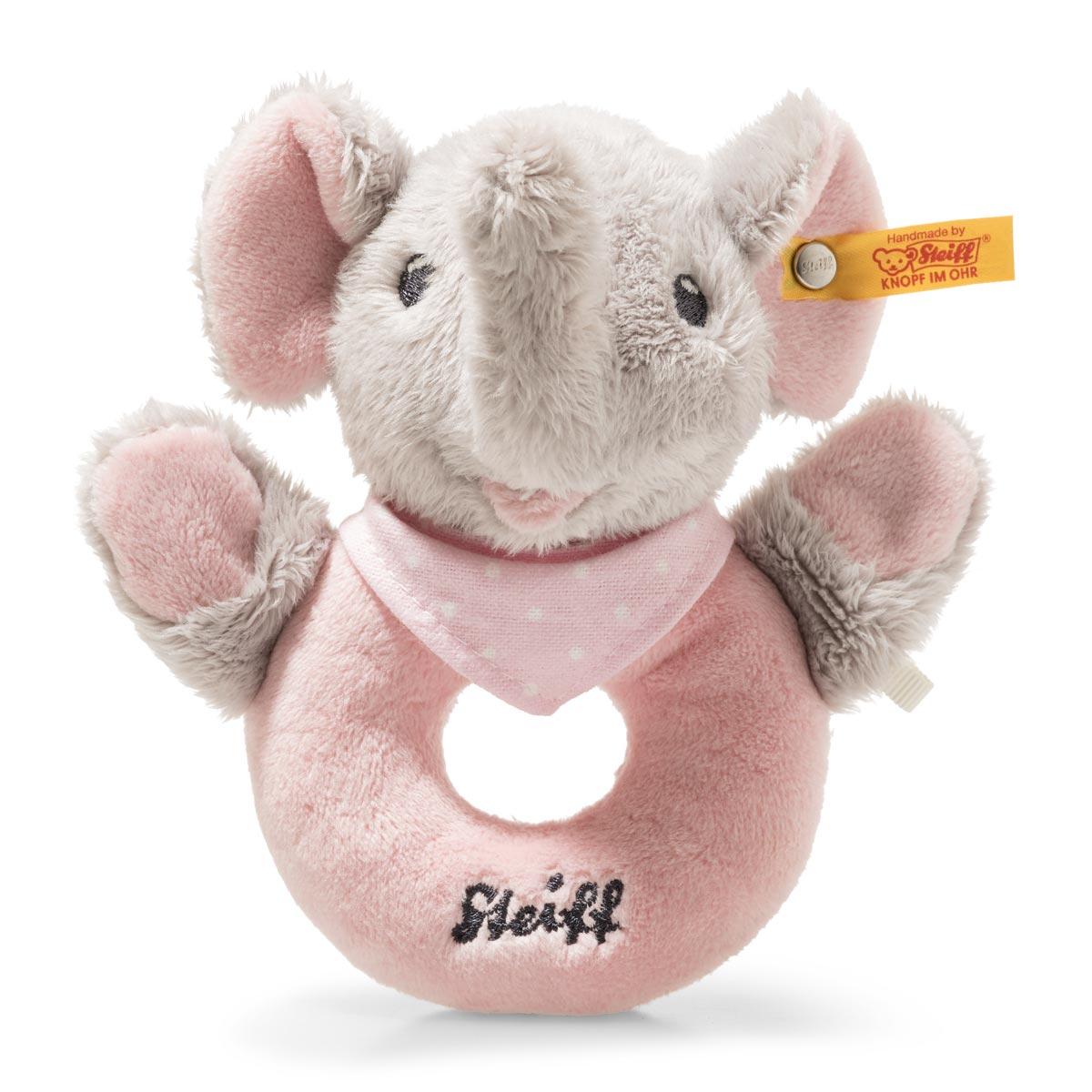 Steiff Baby Trampili Elephant Pink Rattle