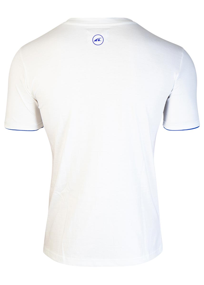 Akron New Orleans Cotton T-shirt - White/Royal Blue