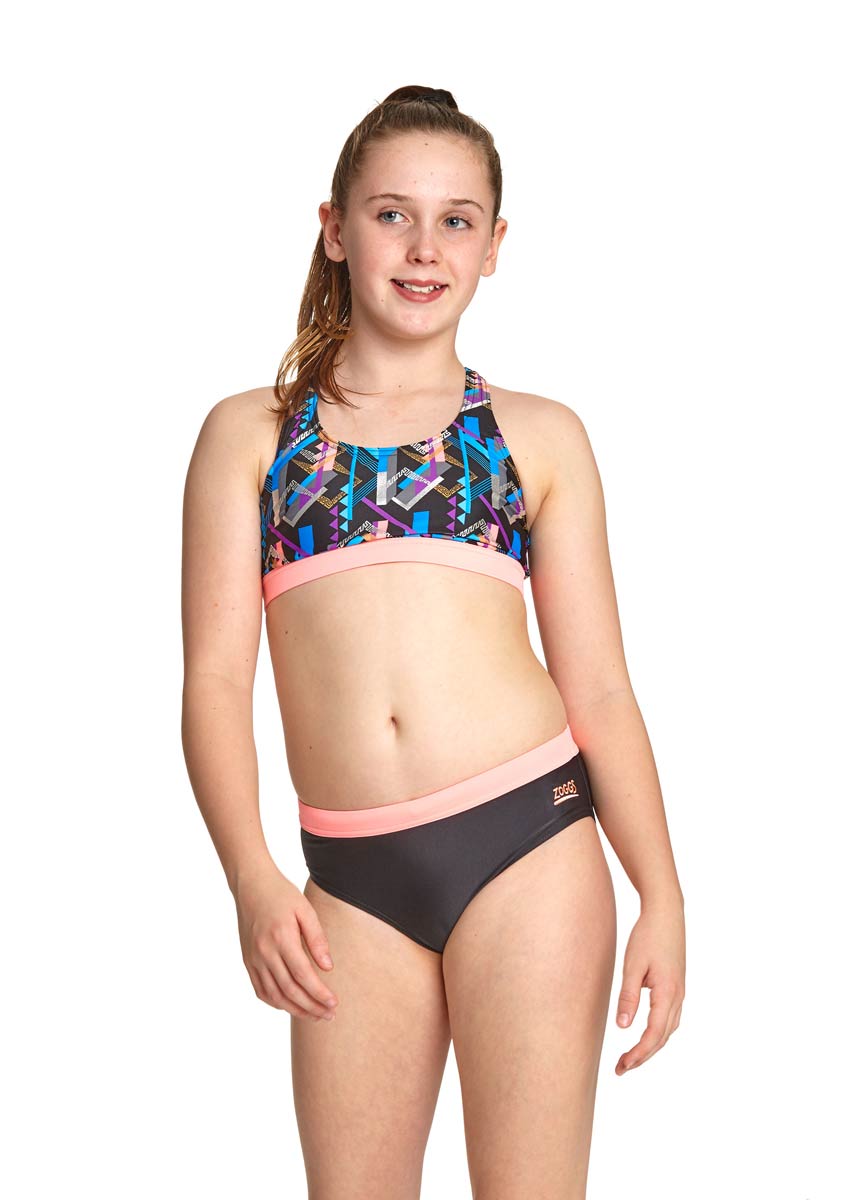 Zoggs Girls Shimmer Muscle Swim Bikini
