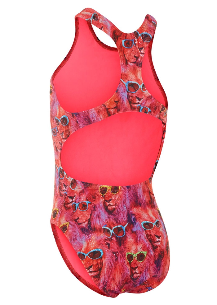 Maru Girls Cool Catz Rave Back Swimsuit - Coral