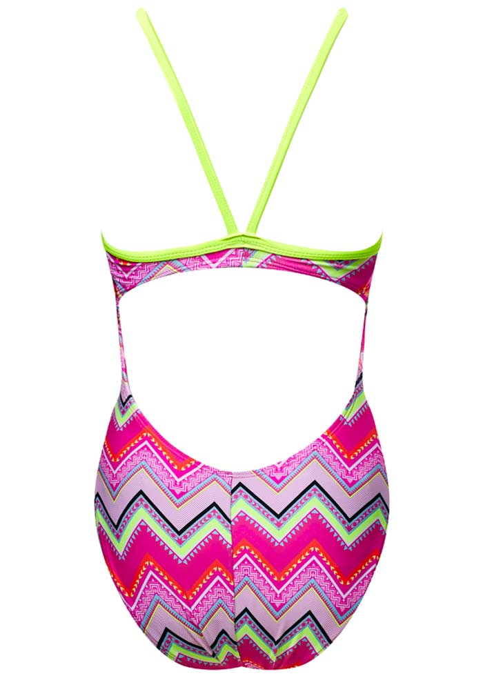 The Finals Funnies Girl's Fiesta Wing Back Swimsuit - Multi
