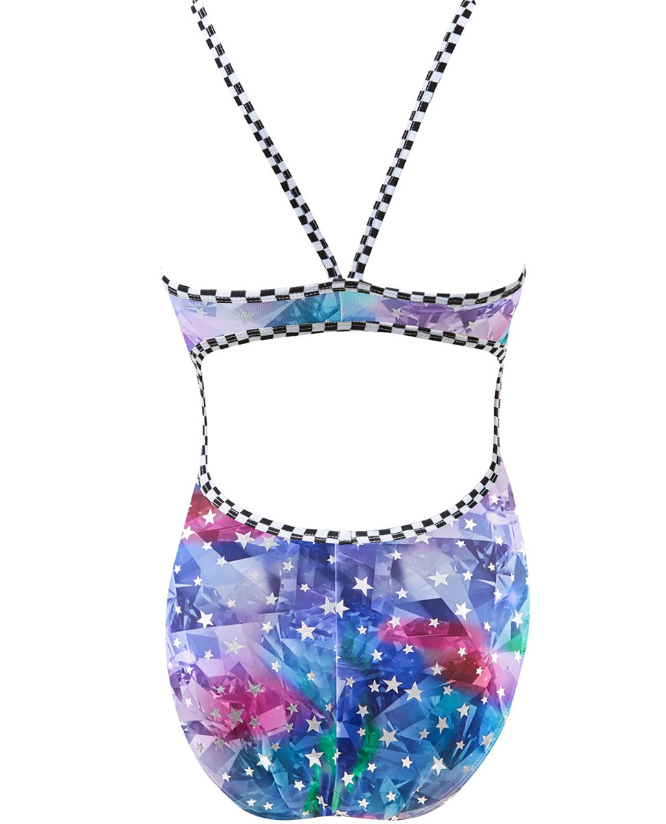 The Finals Girl's Shooting Star Foil Swimsuit - Silver