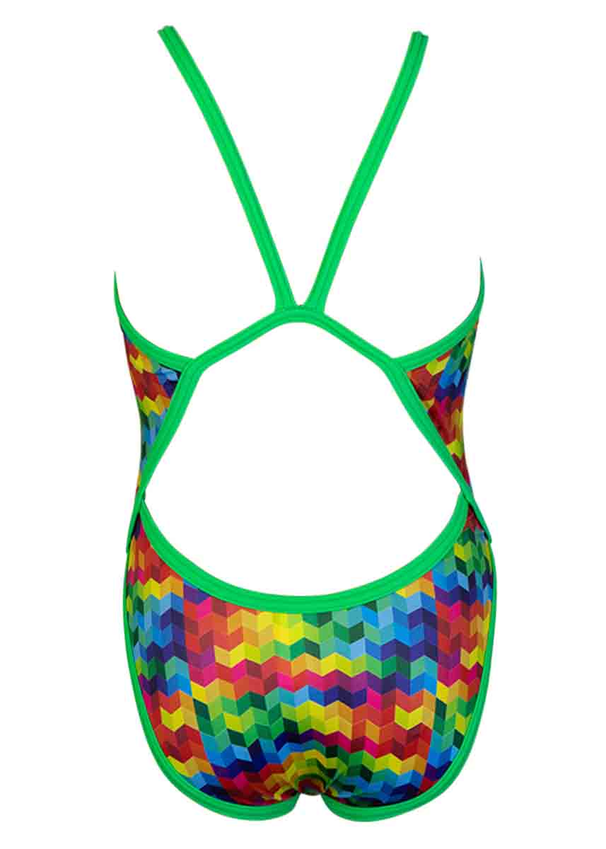 Turbo Girl's Colourful Swimsuit - Multicoloured