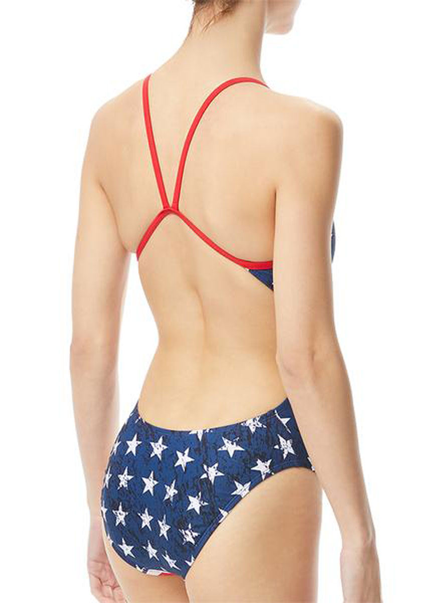 TYR Star Spangled Cutoutfit Swimsuit - Red/White/Blue