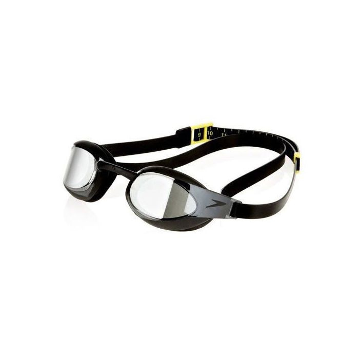 Speedo Adult Fastskin Hyper Elite Mirror Swimming Goggles Black/Silver 