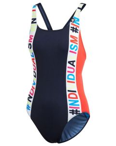 Adidas Girl's Individualism Swimsuit - Navy/Red