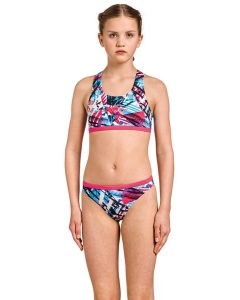Aquafeel Girl's Colour Quake Racerback Swim Bikini - Bela / Modra