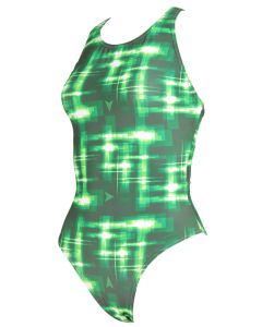 Diana Checked Swimsuit Black/Green - Girls