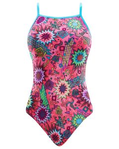 The Finals Girls Dynamite Foil Swimsuit - Pink / Blue