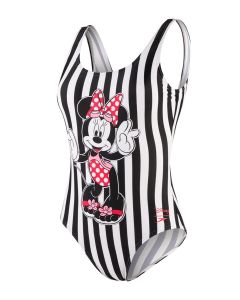 Speedo Girl's Minnie Placement U Back Swimsuit - Black/ White/ Red/ Pink