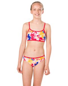 Speedo Girl's Disney Mickey Mouse Allover Swim Bikini - Blue / Red / Yellow / White