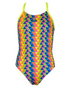 Turbo Girl's Tridimension Pro-Racer Swimsuit - Multicoloured