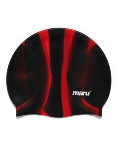 Maru Silicone Swimming Cap - Black/ Red