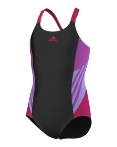 Adidas Girl's Infintex Swimsuit - Black / Flash Pink