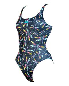 Aquarapid Girl's Dragonfly One Piece Swimsuit - Black/Multi