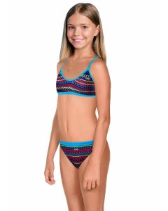 TYR Girl's Morocco Tropix Swim Bikini Bottom - Blue