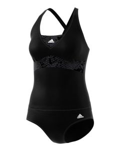 Adidas - Aquasport Swim Tankini pour filles - Noir / Blanc