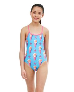 Maru Girl's Gelato Pacer Fly Back Swimsuit - Blue/ Pink