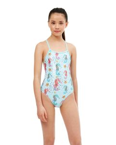 Maru Girl's Bubbles Ecotech Sparkle Fly Back Swimsuit -  Aqua