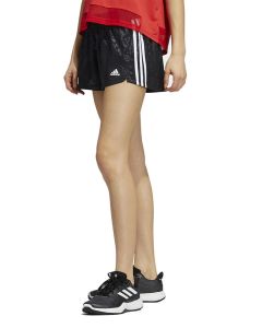 Adidas Women's Pacer 3 Stripe Camo Shorts - Preto