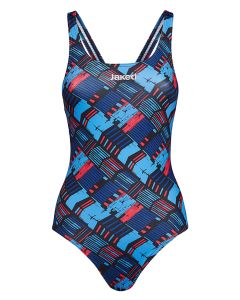 Jaked Girls' Track Swimsuit - Blue / Pink 