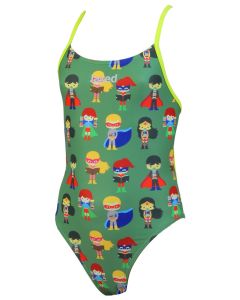 Jaked Girls Superheroes Mood One-Piece Swimsuit - Military Green