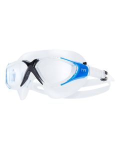TYR Rogue Adult Fit Swim Mask - Clear/Black/Blue