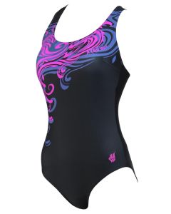 Mad Wave Women's Wave Swimsuit - Black / Purple