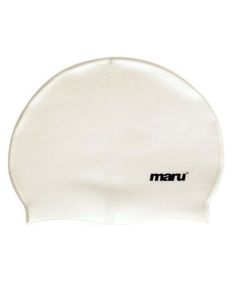 Maru Solid Silicone Swim Caps White