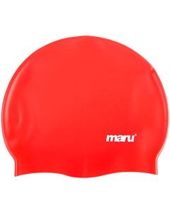 Maru Solid SIlicone Swim Caps Red A1365