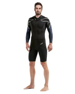 2XU Men's Pro-Swim Run SR1 Wetsuit - Black / Blue Surf Print