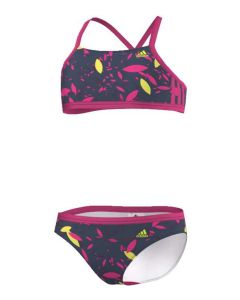 Adidas - Bikini de bain à motif allover pour filles - Bleu / rose