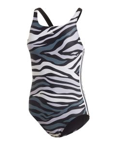 Adidas Girls SH3.RO Wild 3-Stripes Swimsuit - Black