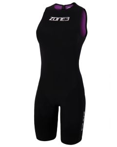 Zone3 Women's Steamline Sleeveless Swim Skin - Black / Purple