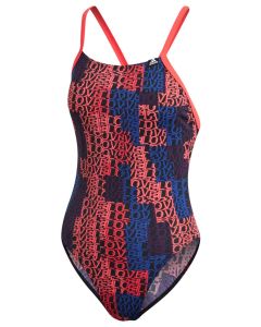 Adidas Girl's Pro Light Graphic Swimsuit- Shock Red