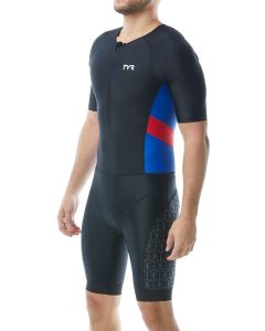 TYR Mens Competitors Speedsuit - Black/Blue/Red