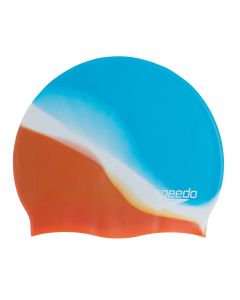 Speedo Multi Colour Silicone Cap - Hypersonic Blue/ Volcanic Orange