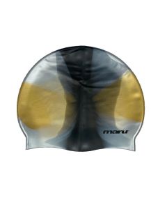 Maru Limited Edition Silicone Swim Cap - BLACK/SILVER/GOLD