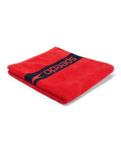 Speedo Border Towel - Lava Red/ Marine Navy