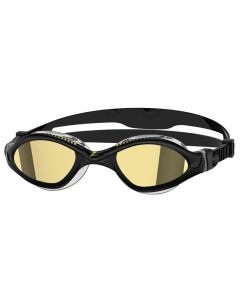 Zoggs Tiger LSR+ Titanium Goggles - Black/ Grey/ Gold Mirror