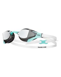 TYR Tracer X RZR Mirrored Goggles - Silver/ Mint/ White