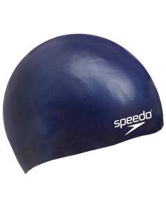 Speedo Plain Moulded Junior Silicone Cap - Navy
