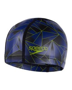 Speedo Junior Printed Pace Cap - Black/ Beautiful Blue