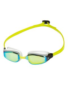 Aquasphere Fastlane Yellow Titanium Mirrored Goggles - Yellow/ White