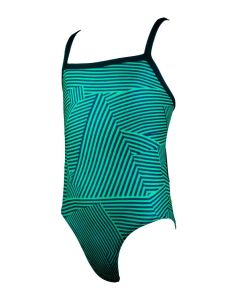 Finis Girl's Maze Skinback Swimsuit - Green