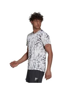 Adidas Men's Fast All Over Print T-Shirt - Grey/ White