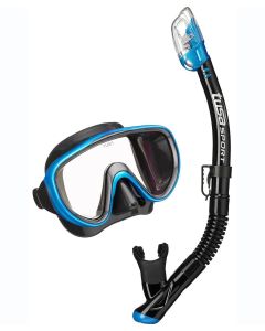 TUSA Serene Combo Snorkelling Set - Preto/ Azul Rabo de Peixe