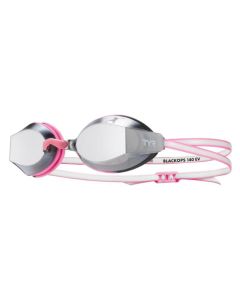 TYR Black Ops 140 EV Racing Mirrored Female Fit Goggles - Silver/ Pink/ White